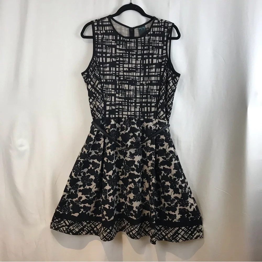 Gabby Skye Tan/Black Mixed Print Dress - Picture 1 of 16
